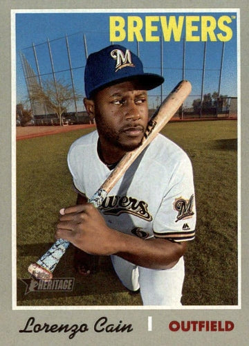 #437 Lorenzo Cain - Milwaukee Brewers - 2019 Topps Heritage Baseball