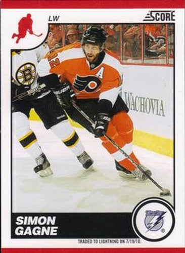 #438 Simon Gagne - Tampa Bay Lightning - 2010-11 Score Hockey