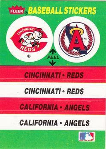 #43 Cincinnati Reds / California Angels - Cincinnati Reds / California Angels - 1988 Fleer - Team Stickers Baseball