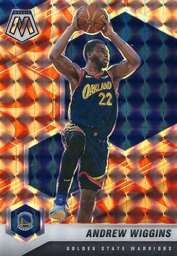 #43 Andrew Wiggins - Golden State Warriors - 2020-21 Panini Mosaic - Mosaic Reactive Orange Basketball