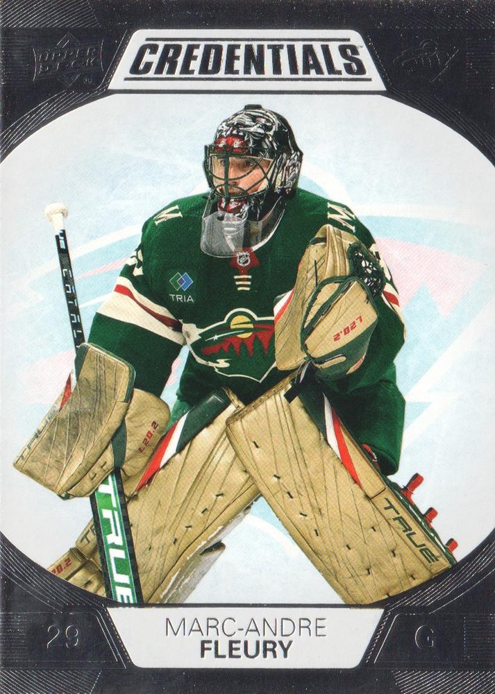 #43 Marc-Andre Fleury - Minnesota Wild - 2022-23 Upper Deck Credentials Hockey