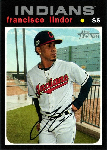#442c Francisco Lindor - Cleveland Indians - 2020 Topps Heritage Baseball