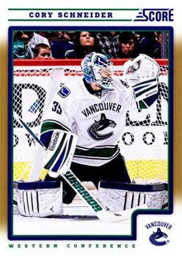 #449 Cory Schneider - Vancouver Canucks - 2012-13 Score - Gold Rush Hockey