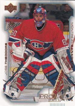 #44 Jose Theodore - Montreal Canadiens - 2000-01 Upper Deck Pros & Prospects Hockey