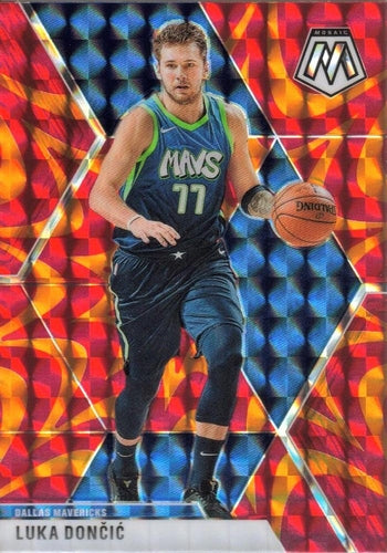 #44 Luka Doncic - Dallas Mavericks - 2019-20 Panini Mosaic - Reactive Orange Basketball