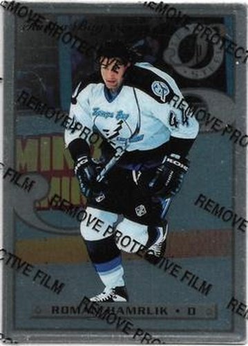 #44 Roman Hamrlik - Tampa Bay Lightning - 1996-97 Leaf Preferred - Steel Hockey