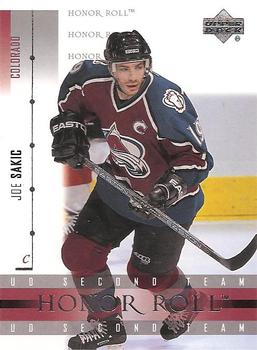 #44 Joe Sakic - Colorado Avalanche - 2001-02 Upper Deck Honor Roll Hockey