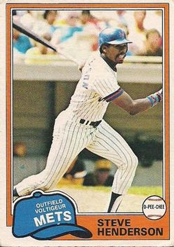 #44 Steve Henderson - New York Mets - 1981 O-Pee-Chee - Gray Back Baseball