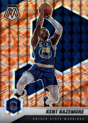 #44 Kent Bazemore - Golden State Warriors - 2020-21 Panini Mosaic - Mosaic Reactive Orange Basketball