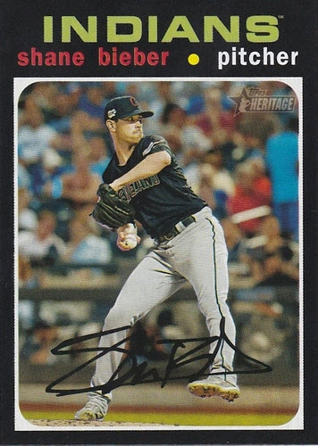 #454 Shane Bieber - Cleveland Indians - 2020 Topps Heritage Baseball