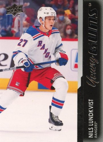 #456 Nils Lundkvist - New York Rangers - 2021-22 Upper Deck Hockey