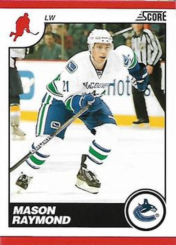 #459 Mason Raymond - Vancouver Canucks - 2010-11 Score Hockey