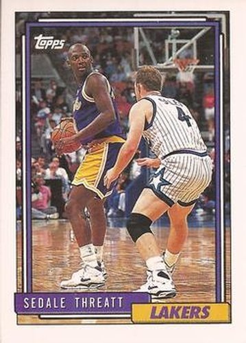 #45 Sedale Threatt - Los Angeles Lakers - 1992-93 Topps Basketball