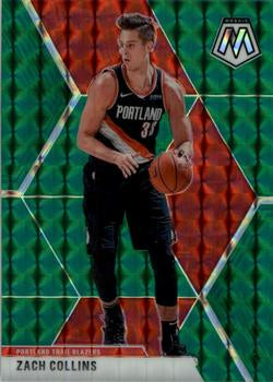 #45 Zach Collins - Portland Trail Blazers - 2019-20 Panini Mosaic - Green Prizm Basketball
