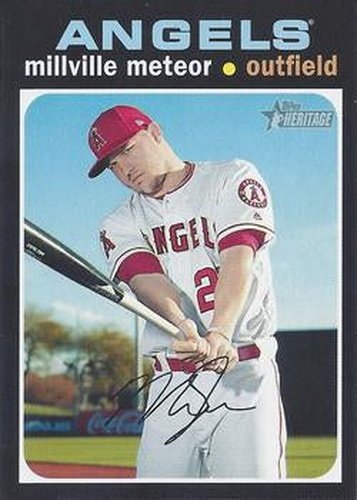 #466d Mike Trout - Los Angeles Angels - 2020 Topps Heritage Baseball
