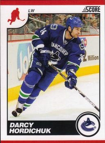 #467 Darcy Hordichuk - Vancouver Canucks - 2010-11 Score Hockey