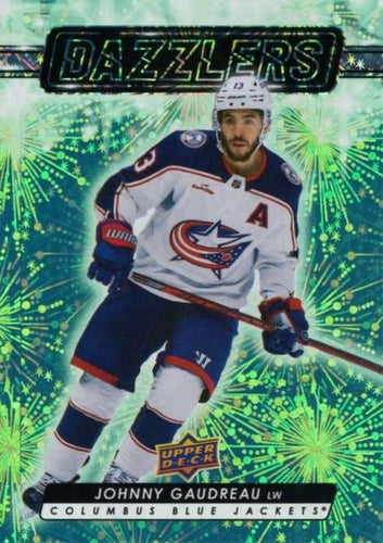 #DZ-46 Johnny Gaudreau - Columbus Blue Jackets - 2023-24 Upper Deck - Dazzlers Green Hockey