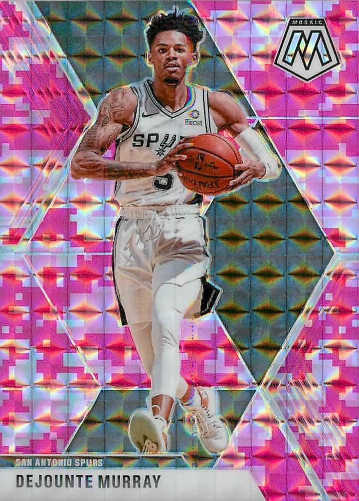 #46 Dejounte Murray - San Antonio Spurs - 2019-20 Panini Mosaic - Camo Pink Basketball