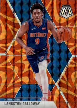 #47 Langston Galloway - Detroit Pistons - 2019-20 Panini Mosaic - Reactive Orange Basketball