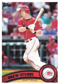 #349 Drew Stubbs - Cincinnati Reds - 2011 Topps Baseball