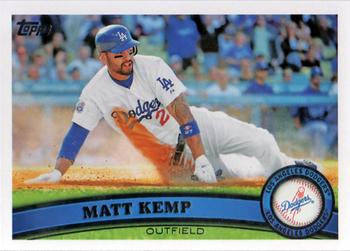 #375a Matt Kemp - Los Angeles Dodgers - 2011 Topps Baseball