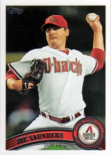 #453 Joe Saunders - Arizona Diamondbacks - 2011 Topps Baseball