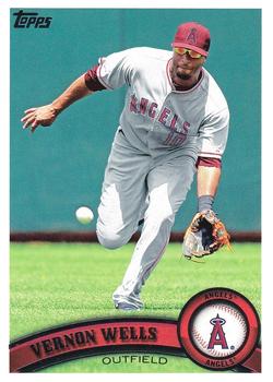 #525a Vernon Wells - Los Angeles Angels - 2011 Topps Baseball