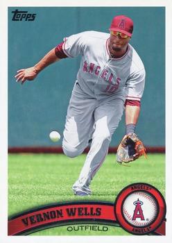 #525b Vernon Wells - Los Angeles Angels - 2011 Topps Baseball