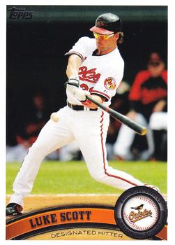 #294a Luke Scott - Baltimore Orioles - 2011 Topps Baseball