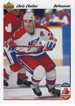 #37b Chris Chelios - USA - 1991-92 Upper Deck French Hockey