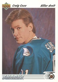 #60b Craig Coxe - San Jose Sharks - 1991-92 Upper Deck French Hockey