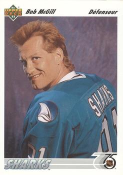 #62b Bob McGill - San Jose Sharks - 1991-92 Upper Deck French Hockey