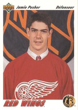 #73b Jamie Pushor - Detroit Red Wings - 1991-92 Upper Deck French Hockey