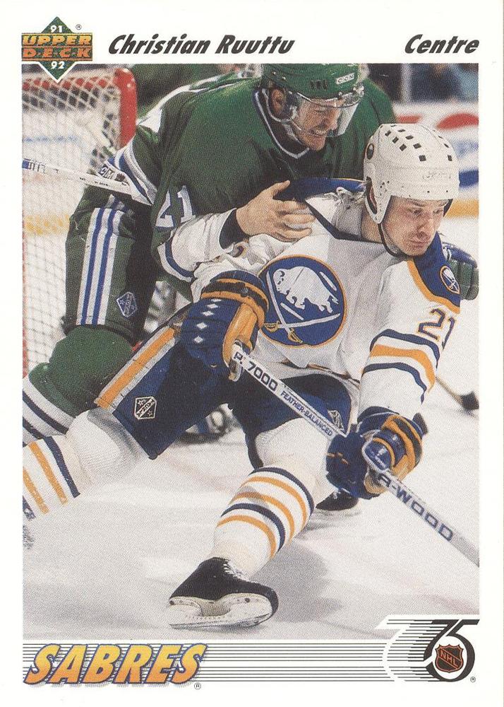 #104b Christian Ruuttu - Buffalo Sabres - 1991-92 Upper Deck French Hockey