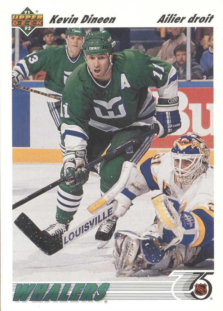 #105b Kevin Dineen - Hartford Whalers - 1991-92 Upper Deck French Hockey