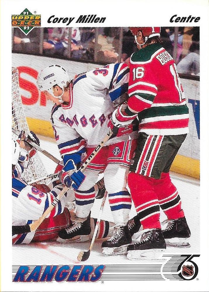#110b Corey Millen - New York Rangers - 1991-92 Upper Deck French Hockey