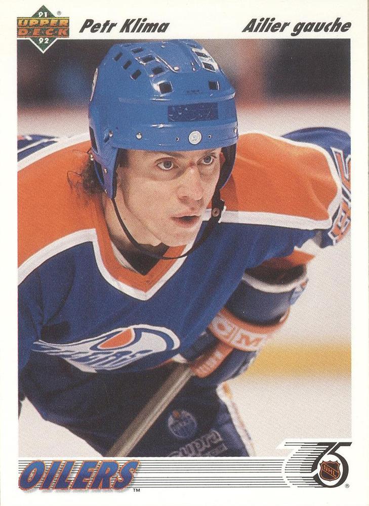 #111b Petr Klima - Edmonton Oilers - 1991-92 Upper Deck French Hockey