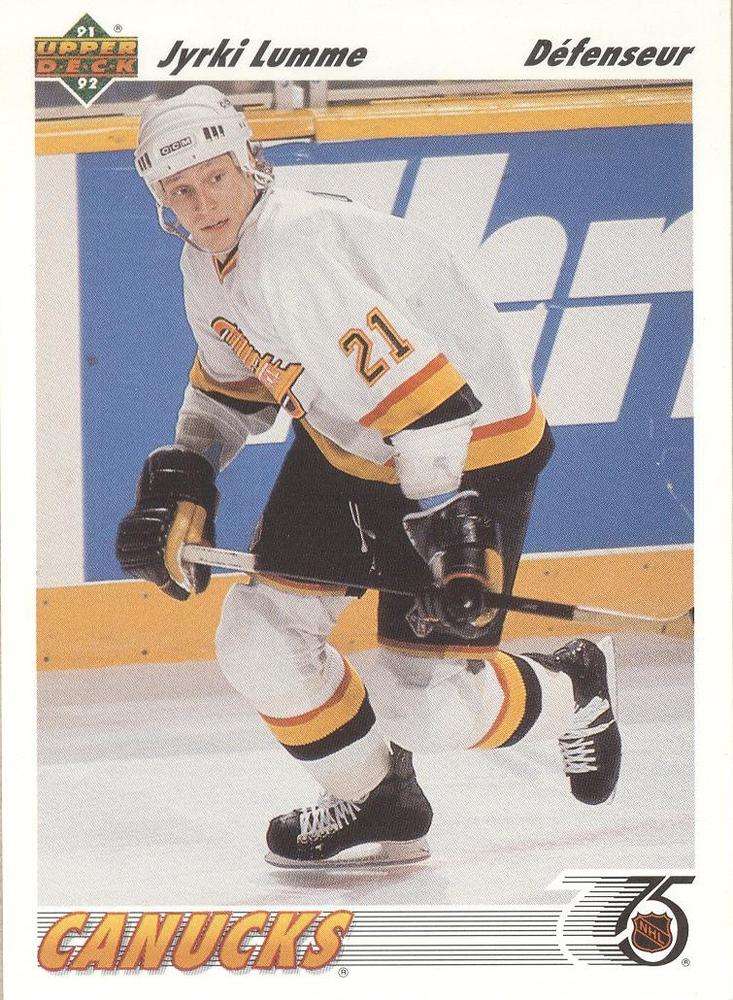 #114b Jyrki Lumme - Vancouver Canucks - 1991-92 Upper Deck French Hockey