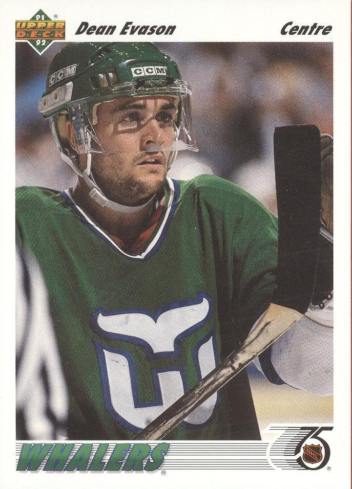 #127b Dean Evason - Hartford Whalers - 1991-92 Upper Deck French Hockey