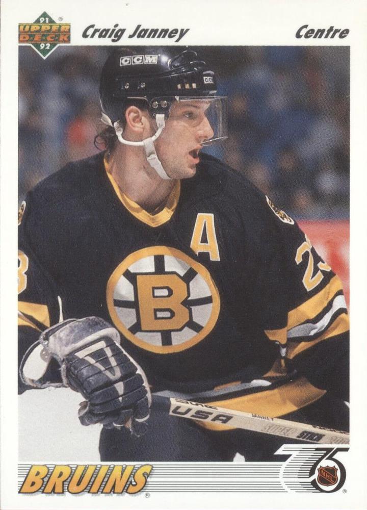 #128b Craig Janney - Boston Bruins - 1991-92 Upper Deck French Hockey