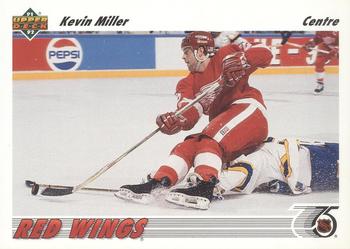 #142b Kevin Miller - Detroit Red Wings - 1991-92 Upper Deck French Hockey