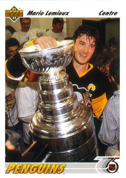 #156b Mario Lemieux - Pittsburgh Penguins - 1991-92 Upper Deck French Hockey