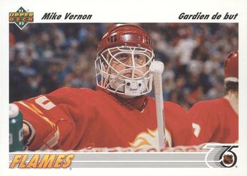 #163b Mike Vernon - Calgary Flames - 1991-92 Upper Deck French Hockey