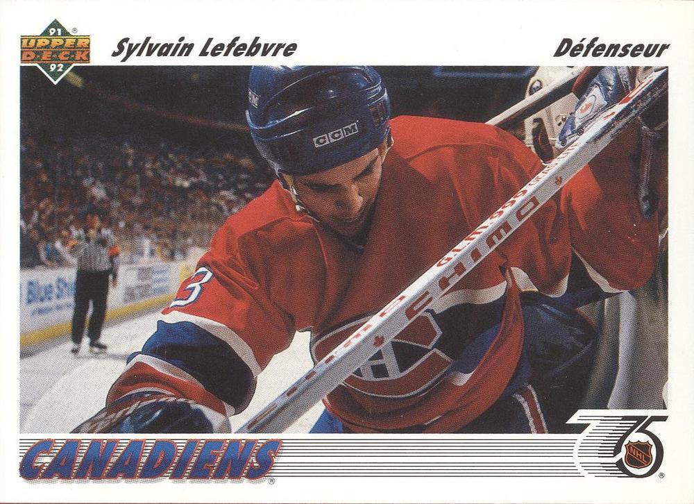#171b Sylvain Lefebvre - Montreal Canadiens - 1991-92 Upper Deck French Hockey