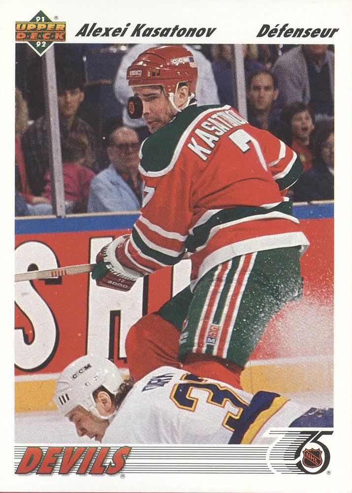 #185b Alexei Kasatonov - New Jersey Devils - 1991-92 Upper Deck French Hockey