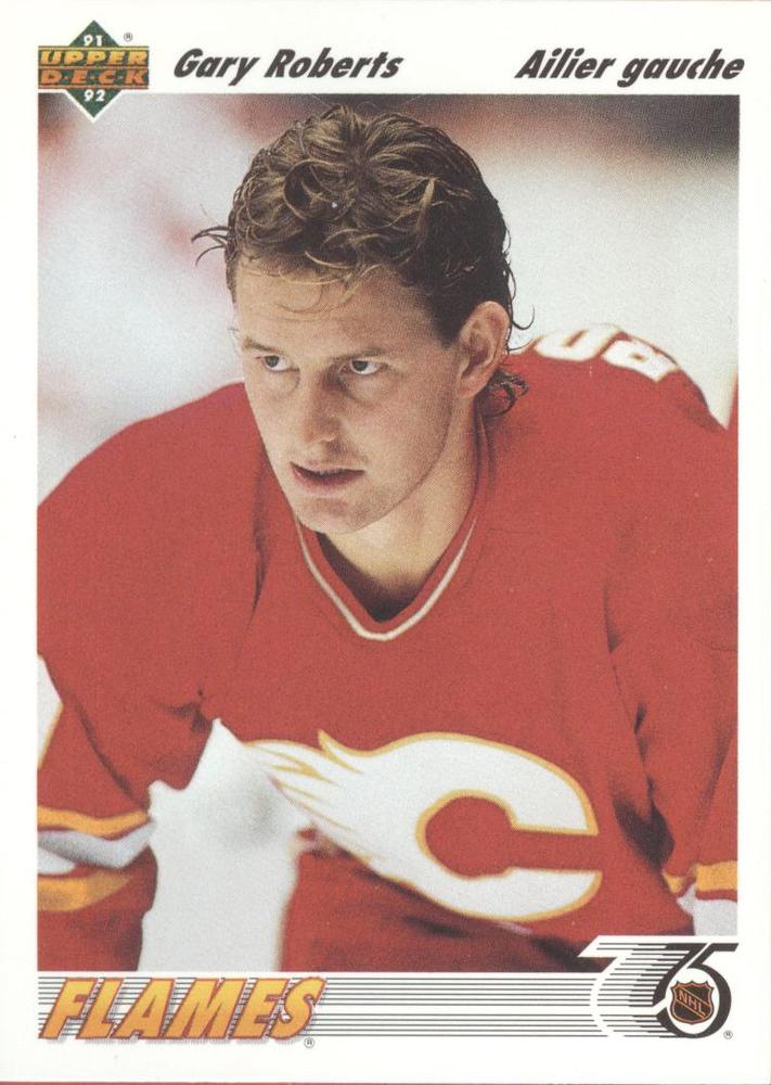 #190b Gary Roberts - Calgary Flames - 1991-92 Upper Deck French Hockey
