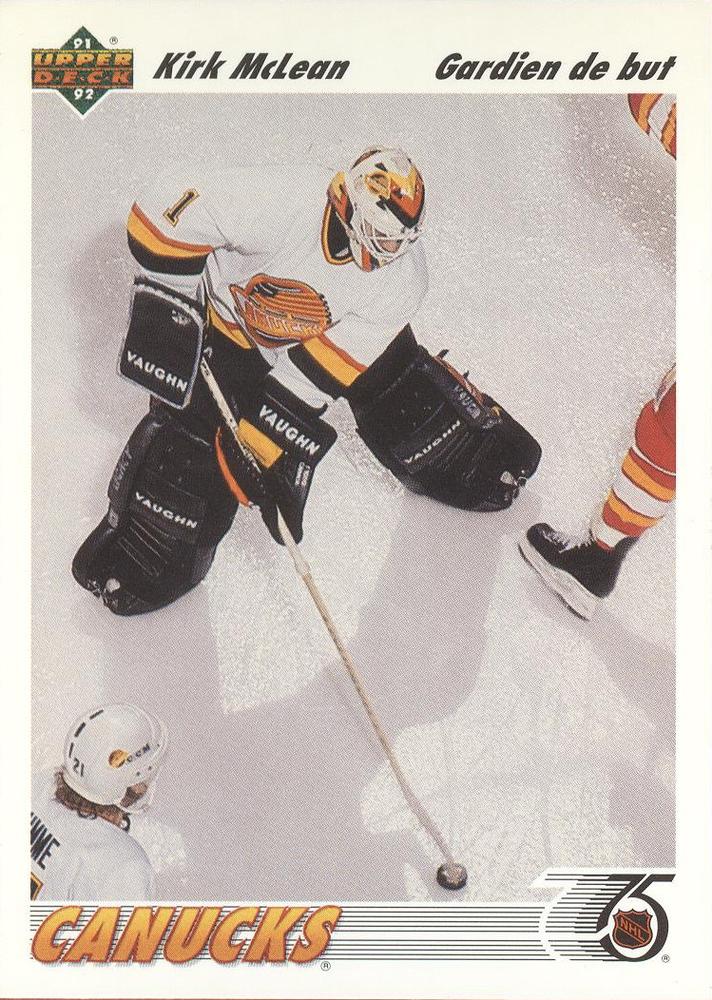 #191b Kirk McLean - Vancouver Canucks - 1991-92 Upper Deck French Hockey