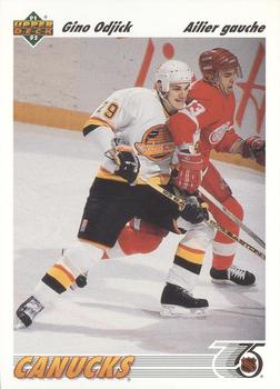 #195b Gino Odjick - Vancouver Canucks - 1991-92 Upper Deck French Hockey
