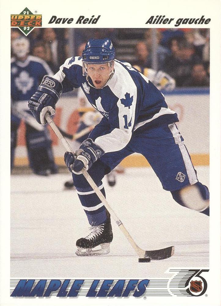 #217b Dave Reid - Toronto Maple Leafs - 1991-92 Upper Deck French Hockey