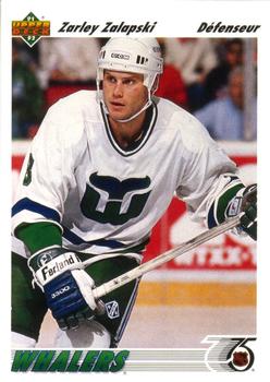#231b Zarley Zalapski - Hartford Whalers - 1991-92 Upper Deck French Hockey